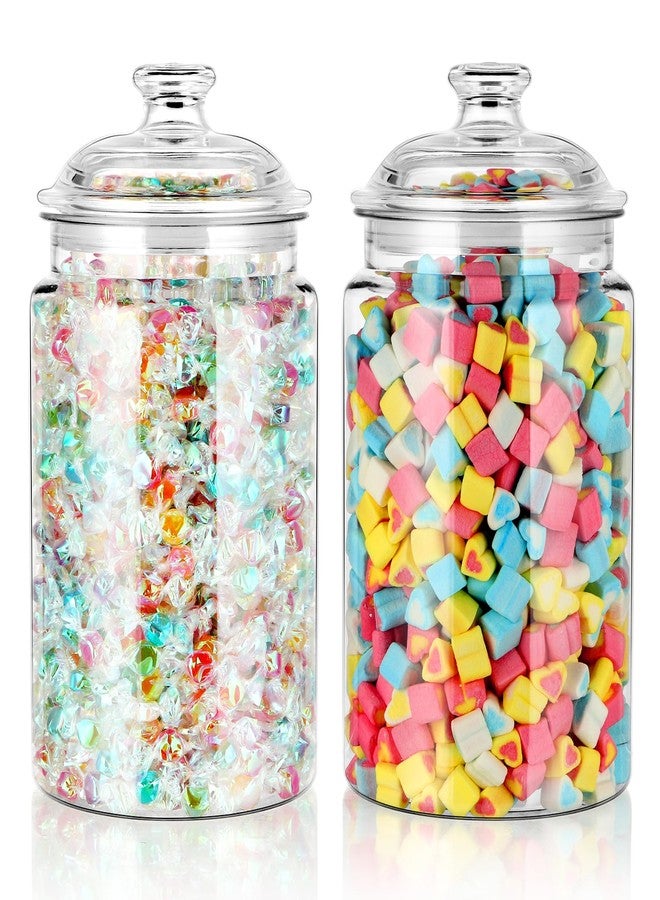 MOLIGOU Plastic Apothecary Jars with Airtight Lid, 120 oz Candy Jars for Candy Buffet, Kitchen Storage Jars, Set of 2 - Image 1